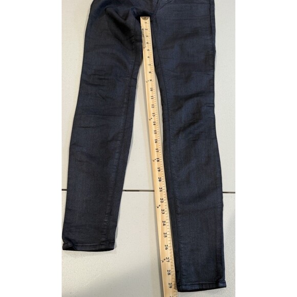 J Brand Pants Womens 25" Navy Super Skinny Jegging Coated Texture Punk Stretch - Picture 6 of 7